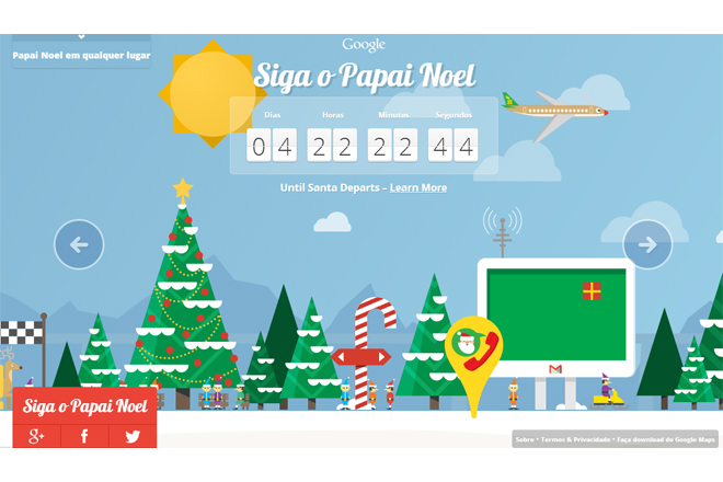 Agora é possível seguir o Papai Noel ao redor do mundo no Google